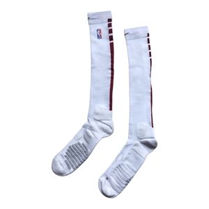 Nike NBA Authentic Long Socks White/Burgundy Elite,XL, Knee High,NWT